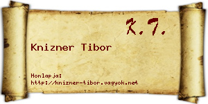 Knizner Tibor névjegykártya